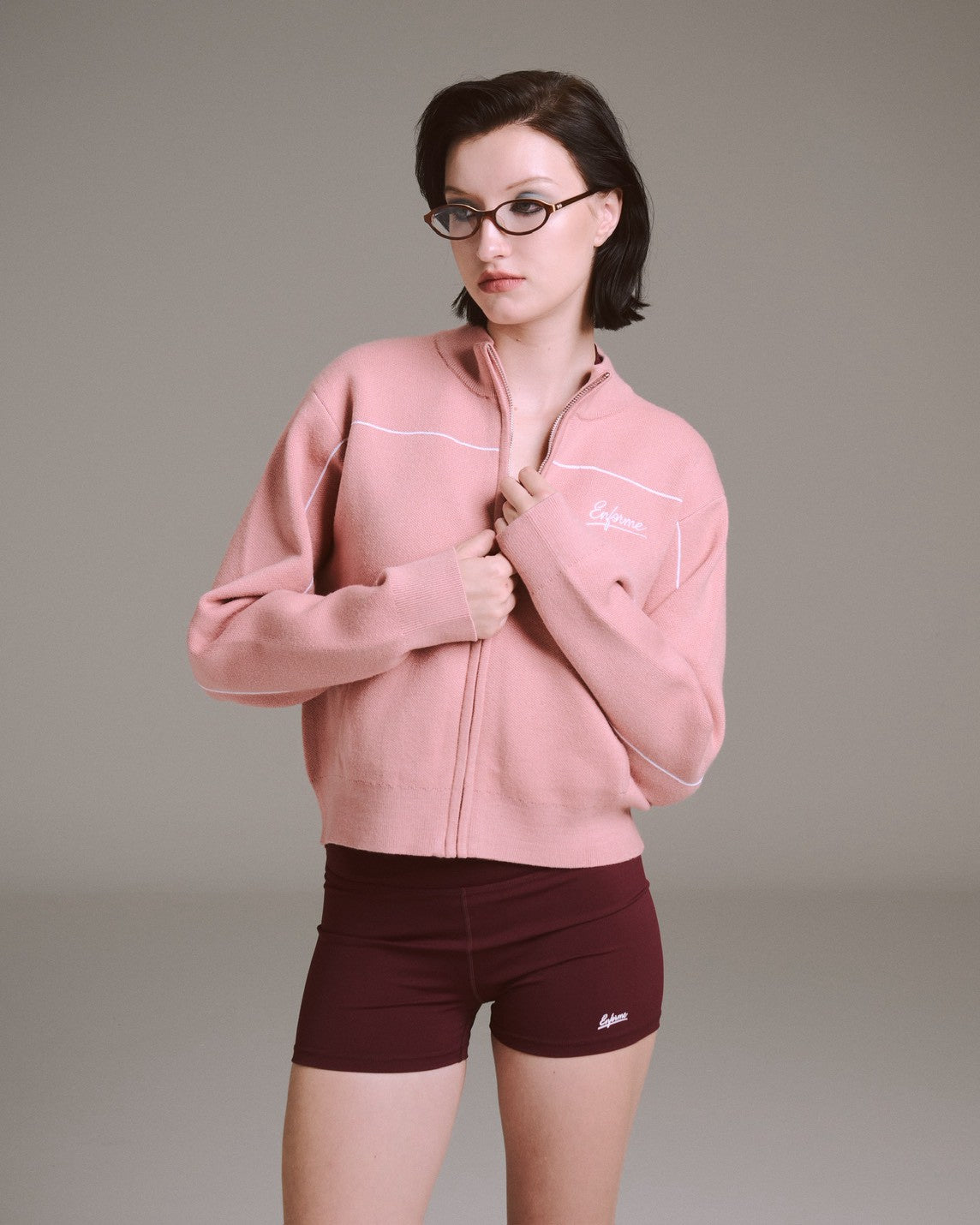 Enforme 8 Zipper Cardigan